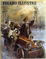Automóvil Dion-Bouton 1905 y abrigos y pieles Grunwaldt - en “Le Figaro Illustré”, dic. 1904