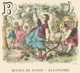 B: Burbujas de jabón — Columpio