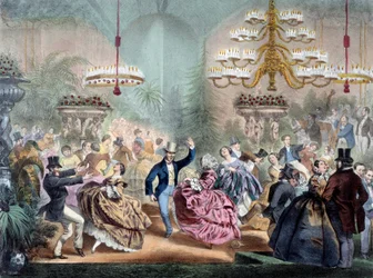 Baile en el Jardín de Invierno Anónimo Litografía del siglo XIX París, Museo Carnavalet