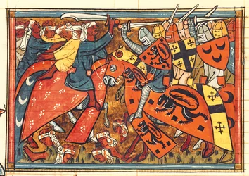 Batalla entre cruzados y musulmanes