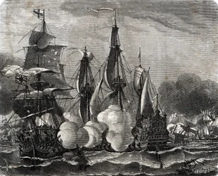 Batalla de la Bahía de Bantry, enfrentamiento naval librado el 11 de mayo de 1689, una semana antes de la declaración de la Guerra de los Nueve Años
