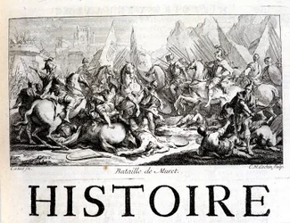 Batalla de Muret el 12 de septiembre de 1213 - en “Historia general de Languedoc” por Joseph Vaissete, París