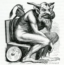 Belphegor, ilustración del Dictionnaire Infernal por Jacques Albin Simon Collin de Plancy, 1863