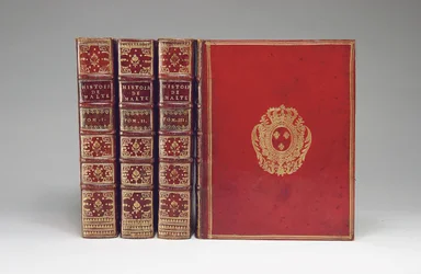 Encuadernación de "La historia de los Caballeros de Malta", por René Aubert Vertot, publicado en París, 1726