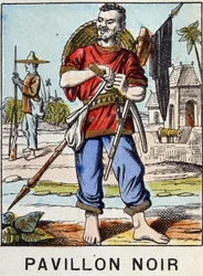 Pabellón Negro durante la guerra de Tonkín (1883) - Imagen de Épinal, finales del siglo XIX
