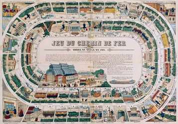 Tablero para un juego de trenes, 1850