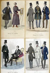 Tablas que ilustran la moda masculina del "Journal des tailors" de 1848