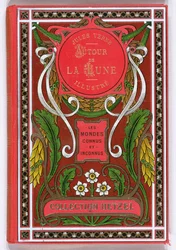 Portada de Alrededor de la luna por Jules Verne (1828-1905), ediciones Hetzel, finales del siglo XIX