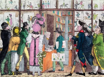 Vendedor de libros y grabados, principios del siglo XIX