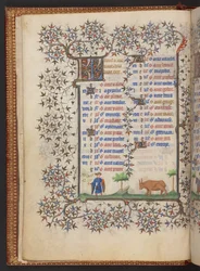 Libro de Horas, Add MS 32454 f.3v, Francia