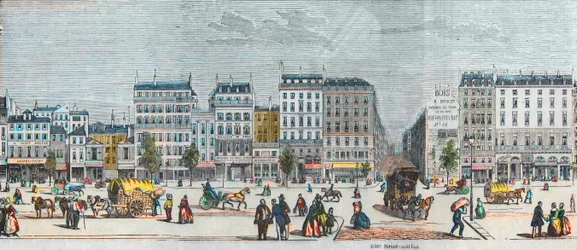 Boulevard Saint-Denis lado sur - Rue Saint Martin - Grabado en “Tableau-de-Paris” de Edmond Texier 1852