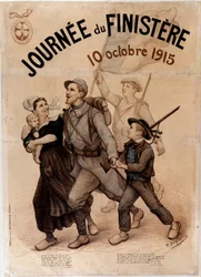 Soldado bretón y su familia - Cartel para “Día de Finisterre”, 10 de octubre