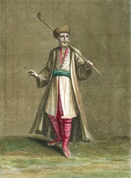 Traje búlgaro, ilustración de Recueil de Costumes du Levant, 1707-8