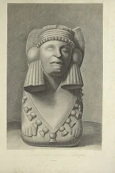 Busto de una Sacerdotisa Azteca, ilustración de 