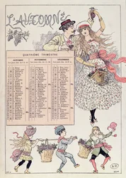 Calendario para el otoño de 1886, c.1885