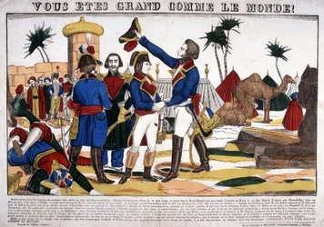 Campaña (Expedición) de Egipto (1798-1801) liderada por Napoleón Bonaparte en 1799. Imagen de Epinal