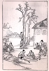 Canibalismo en China, según un dibujo chino, 1870