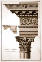 Capitel y entablamento, Maison Carrée, Nimes, Francia