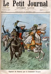 Captura de Samory Toure (circa 1830-1900), líder sudanés y opositor a la colonización francesa en África, por el Capitán Gouraud y el Teniente Jacquin. Sudán