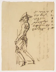 Caricatura de un joven soldado