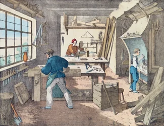 Taller de carpinteros, c.1860