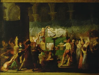 Catafalco para Jean-Paul Marat tras su asesinato por Charlotte Corday ...