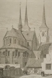 Catedral en la década de 1850, Roskilde, Dinamarca, de Le Tour du Monde, publicado en París, 1860s