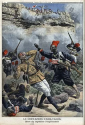 Chad, Emboscada en Abir Taouil (Abir-Taouil), muerte del Capitán Fiegenschuh, ilustración de 