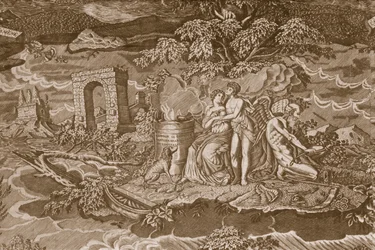 Funda de silla con inscripciones en francés, c.1811