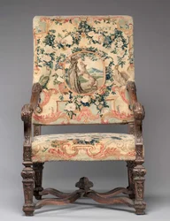 Silla, fabricante Fábrica de Savonnerie, antes de 1717