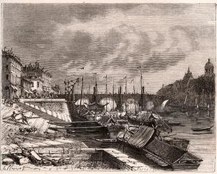Chalon-sur-Saône (Chalon sur Saône) - Saona y Loira - grabado en 