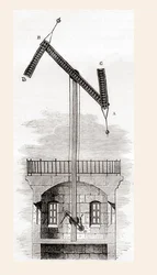 El sistema telegráfico de Chappe, de Les Merveilles de la Science, publicado hacia 1870 (grabado).