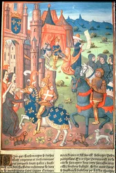 Carlomagno con sus paladines (caballeros de su séquito) (vitela)
