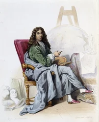 Charles Lebrun (Le Brun) (1619-1690) pintor y decorador francés- en "Le Plutarque français", por Mennechet, París