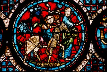 Catedral de Chartres, Vidriera circular del Buen Samaritano