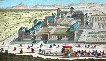 Chateau de Vincennes cerca de París - en el siglo XVIII