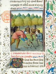 Revisando las huellas de un ciervo, del Livre de la Chasse de Gaston Phebus de Foix (1331-91)