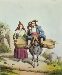 Vendedores de queso de la región de Tarbes, c.1840