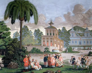 Chinoiserie - papel tapiz en el hotel de Plouer en Saint Malo (Saint-Malo)