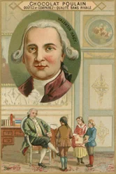 Tarjeta comercial de Chocolat Poulain, Valentin Hauy