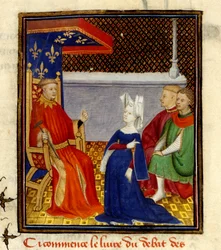 Christine dirigiéndose a Louis d