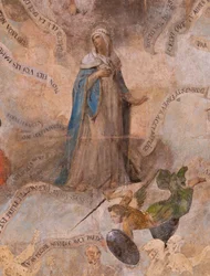 Iglesia (Eglise Saint-Jean-Baptiste). Interior. Capilla Saint-Fursy. Pinturas murales. La glorificación de María (fresque dite de la bonne mort). Principios del siglo XVII