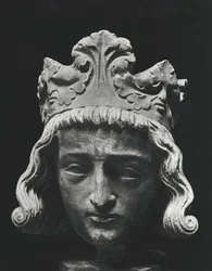 Clodoveo II (c.634-657), rey merovingio de Neustria y Borgoña (639-657), de la Abadía de Saint-Denis, original del siglo XIII (molde de yeso)