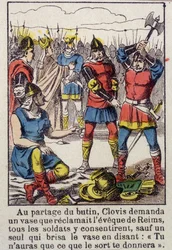 Clovis y el jarrón de Soissons - Imagen de Épinal del siglo XIX