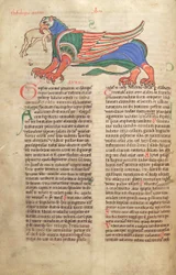 Un Grifo devorando a un hombre, del Liber Floridus de Lambert de Saint-Omer c.1120