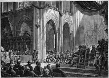 Concordato de 1801 - Reintroducción de los ritos católicos, Pascua, 8 de abril de 1802 Notre-Dame de París - Restauración oficial de los cultos en presencia de Bonaparte: Te Deum en Notre Dame