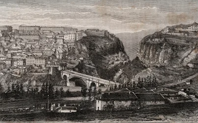 Constantina (Argelia) - grabado en “La France illustrée: géographie, histoire, administración statistique” por V.A. Malt-Brown. 1884