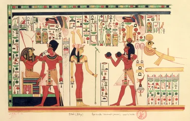 Copia de un fresco del Templo de Amenofis III en El Kab (Elethya) 1841