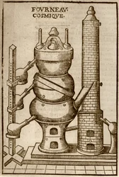 Horno Cósmico, de La Theotechnie Ergocosmique de Annibal Barlet (1653) ilustrado en una historia de la magia publicada a finales del siglo XIX
