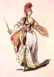 Diseño de vestuario para Minerva, de la colección Menus Plaisirs